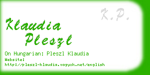 klaudia pleszl business card